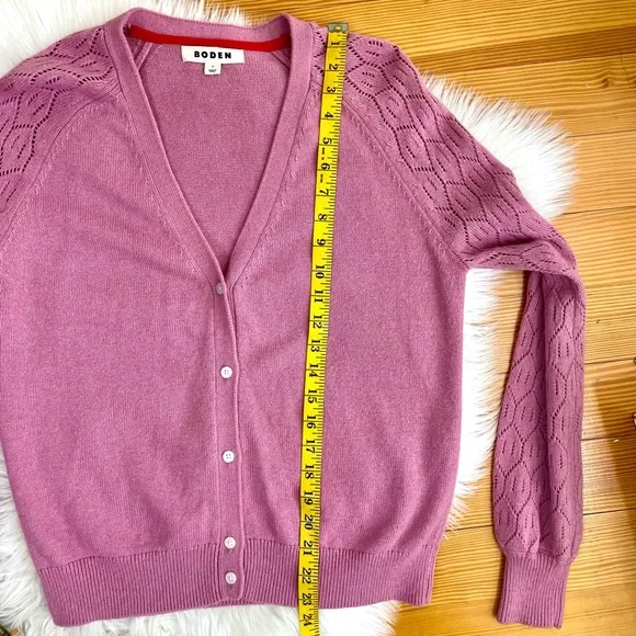 Boden Pointelle Sleeve Cardigan, Wool, Cotton & Cashmere blend - Picture 14 of 16